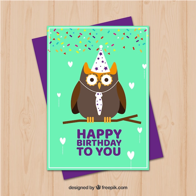 printable birthday cards with owls