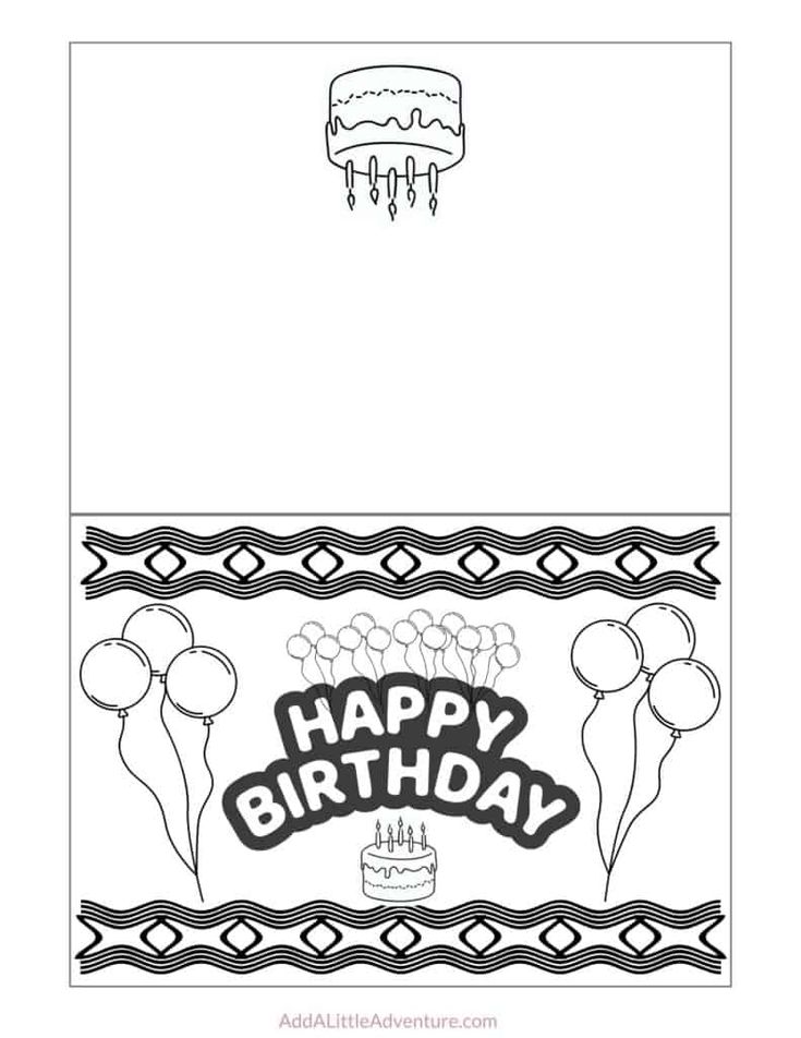 printable birthday cards you can color