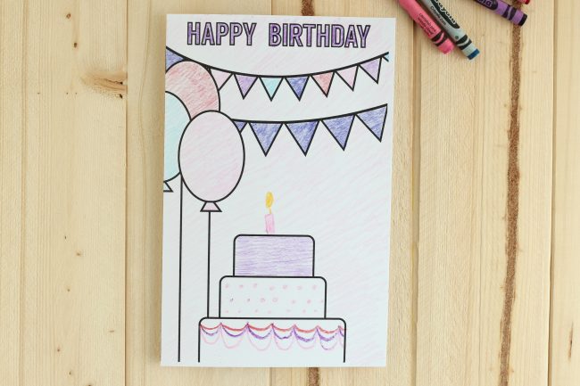 printable birthday cards you can color