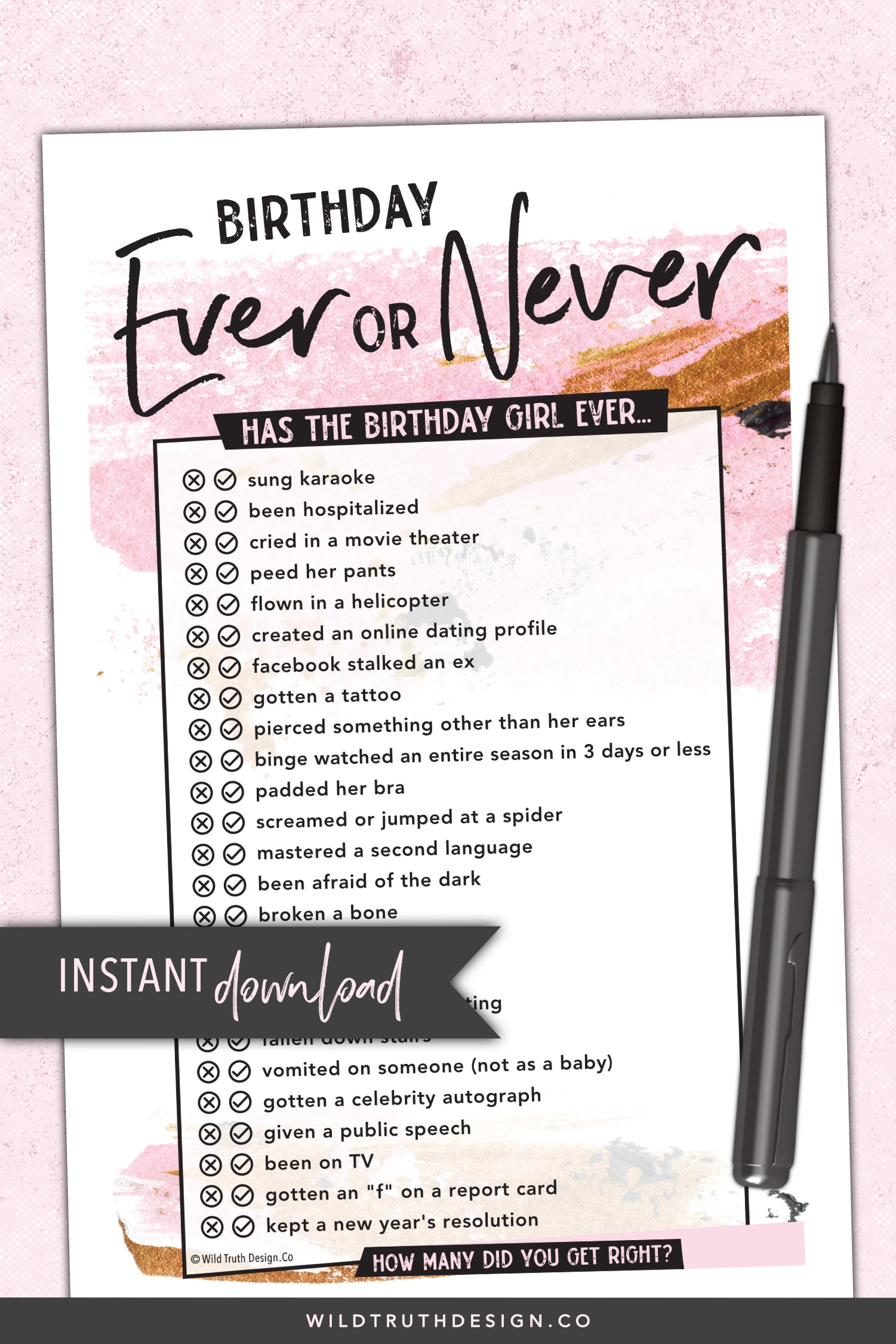 printable birthday games