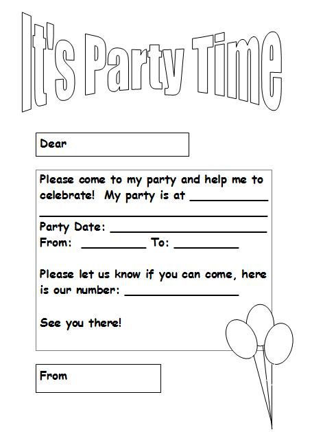 printable birthday invitation cards black and white