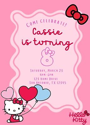 printable birthday invitation cards hello kitty