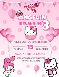printable birthday invitation cards hello kitty