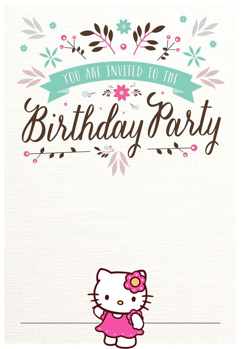 Free Hello Kitty Birthday Party Invitation - Worksheets Library for Free Hello Kitty Birthday Printables
