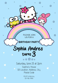 printable birthday invitation cards hello kitty