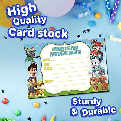 20x Birthday Invitation Cards and Envelopes - Happy Birthday Fill ...