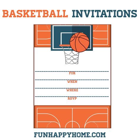 printable birthday invitations basketball