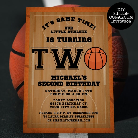 printable birthday invitations basketball