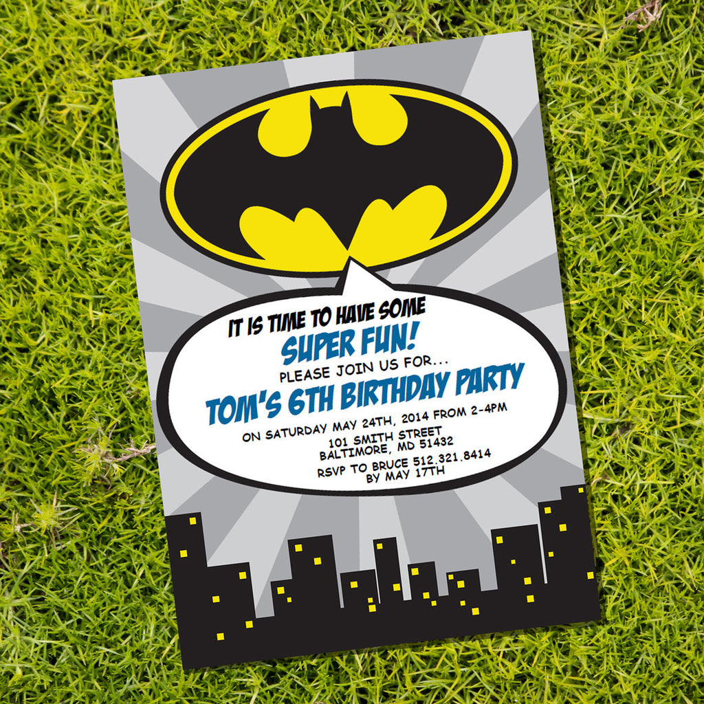 printable birthday invitations batman