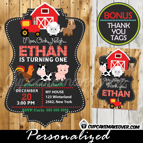 Farm Birthday Party Supplies Package, Barn Wood Decorations - D1 ...