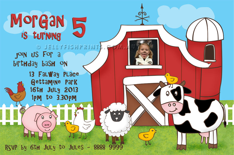 printable birthday invitations farm