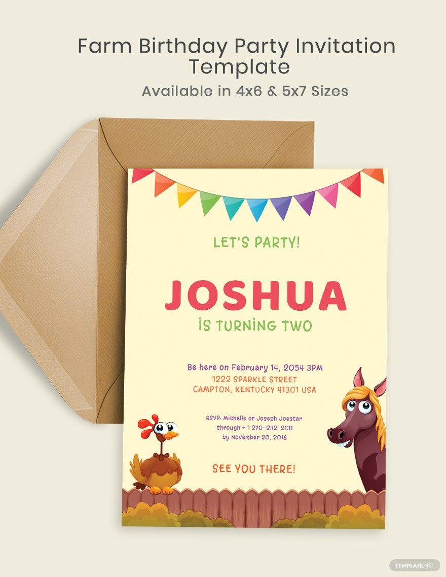 printable birthday invitations farm