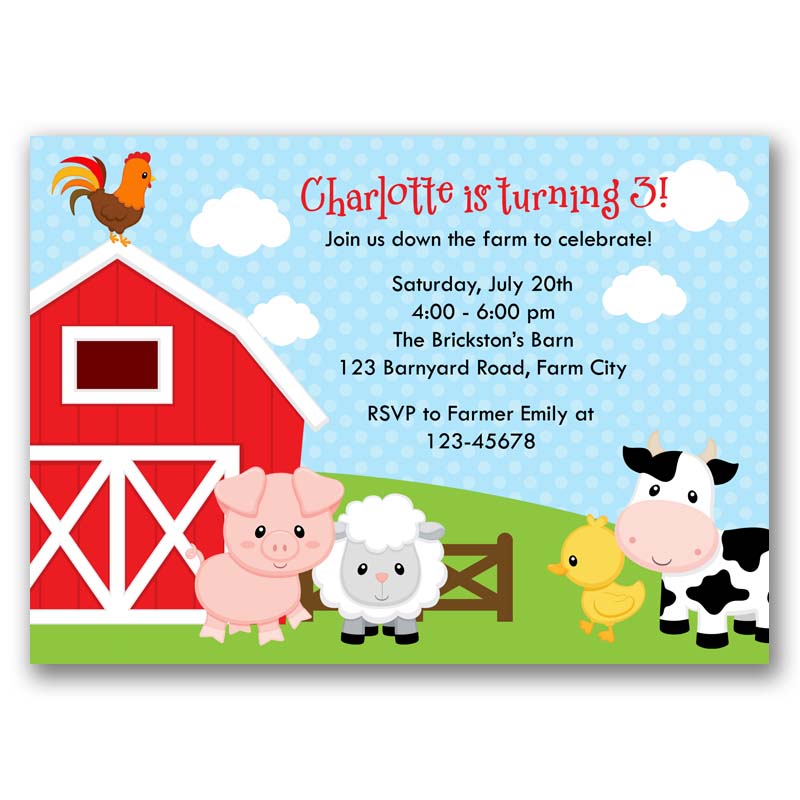 printable birthday invitations farm