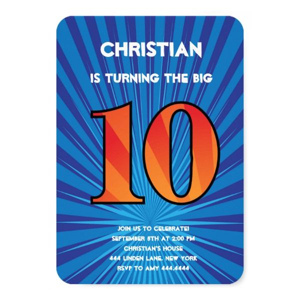 printable birthday invitations for 10 year old boy