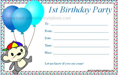 printable birthday invitations for boy free