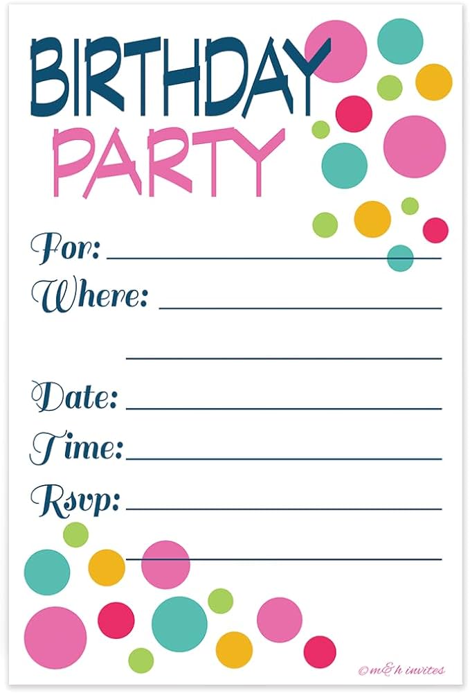 printable birthday invitations for tweens