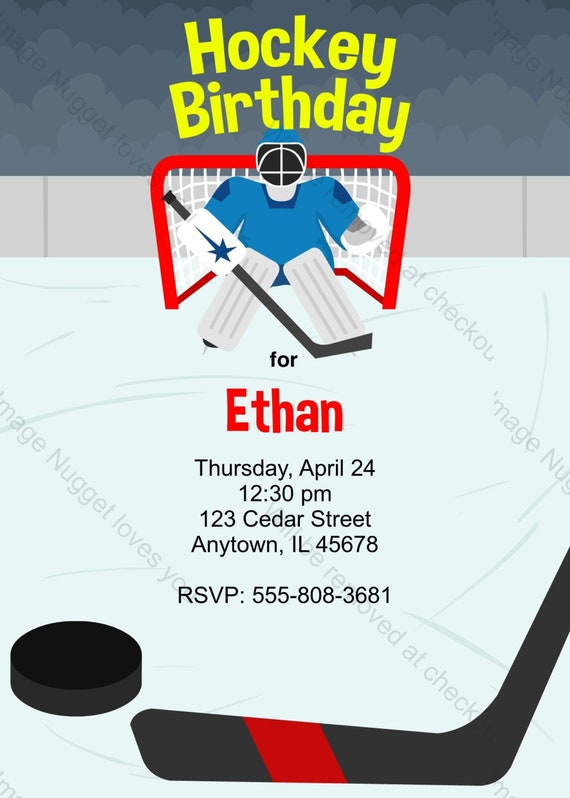 printable birthday invitations hockey