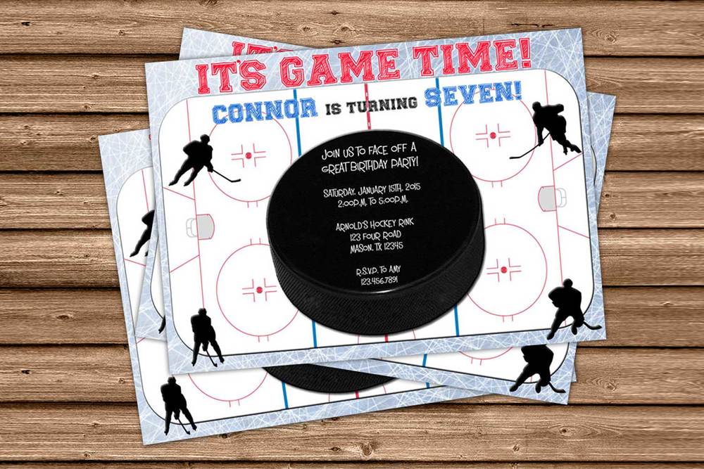 Hockey Birthday Invitations | Party Print Express