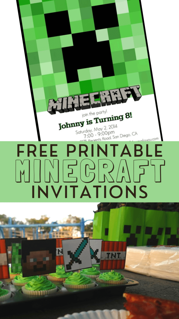 printable birthday invitations minecraft