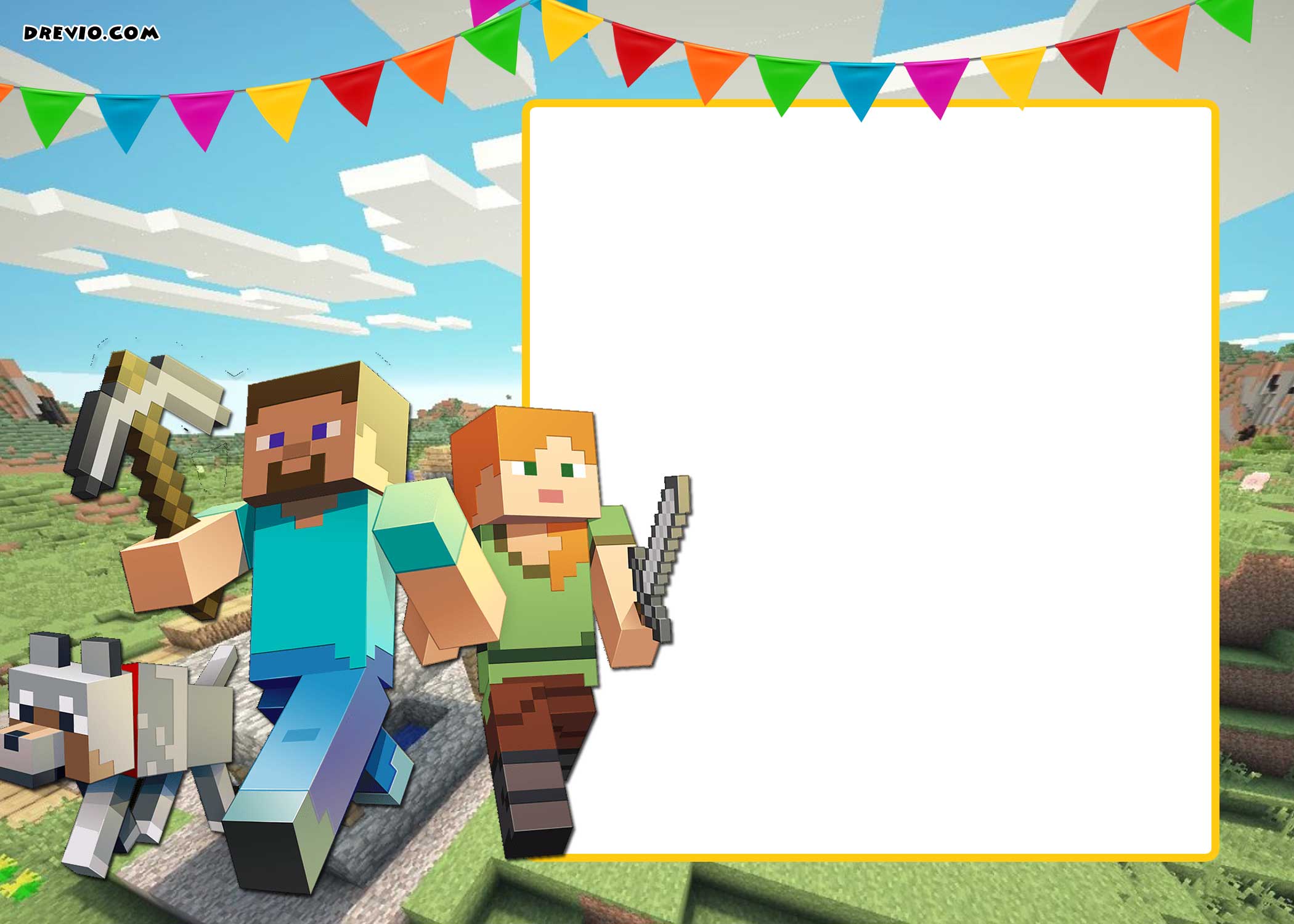 printable birthday invitations minecraft