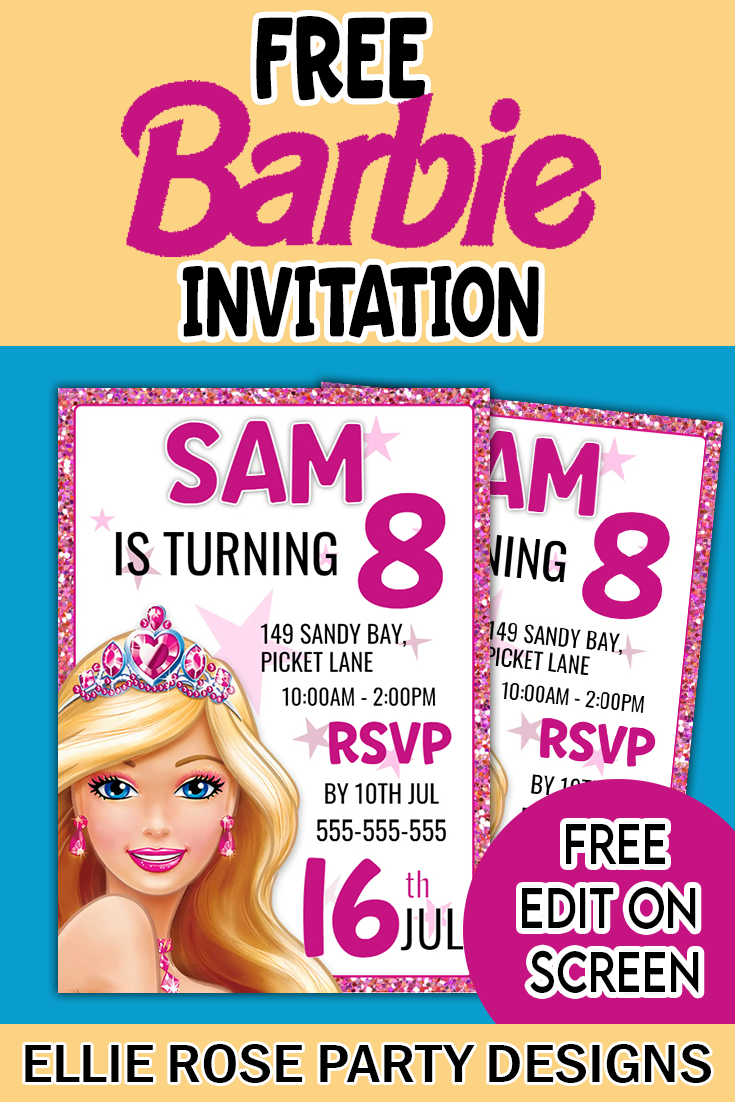 The No.1 Best Barbie Birthday Invitation Freebie ...
