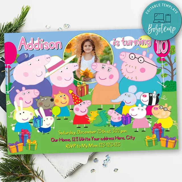 printable birthday invitations peppa pig