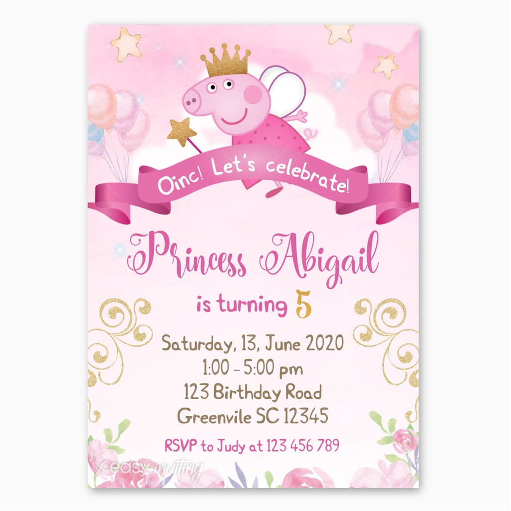 printable birthday invitations peppa pig