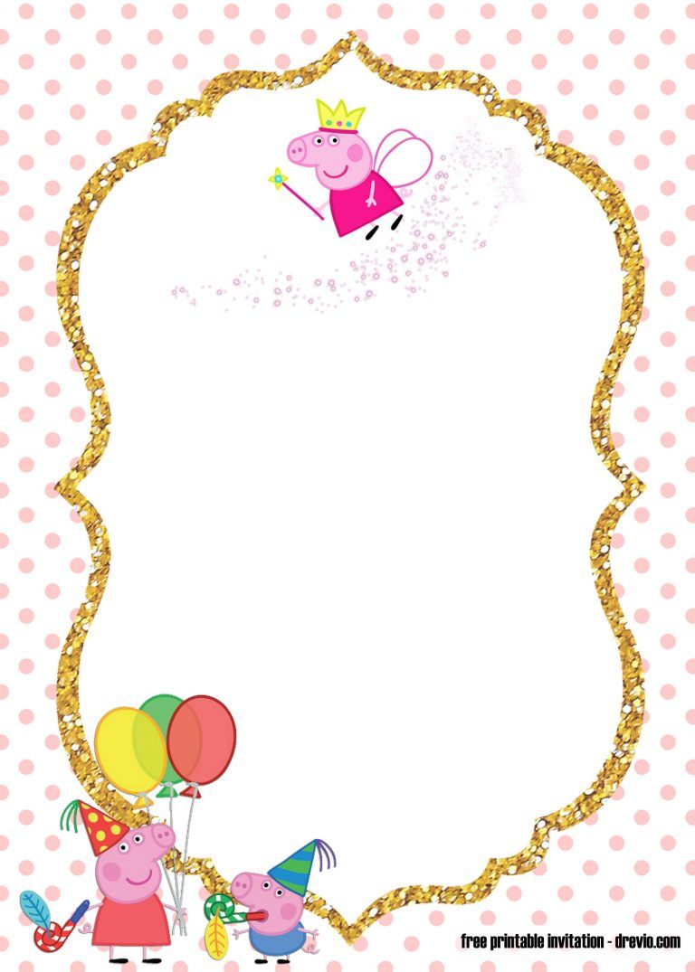 FREE Printable Peppa Pig Invitation Template