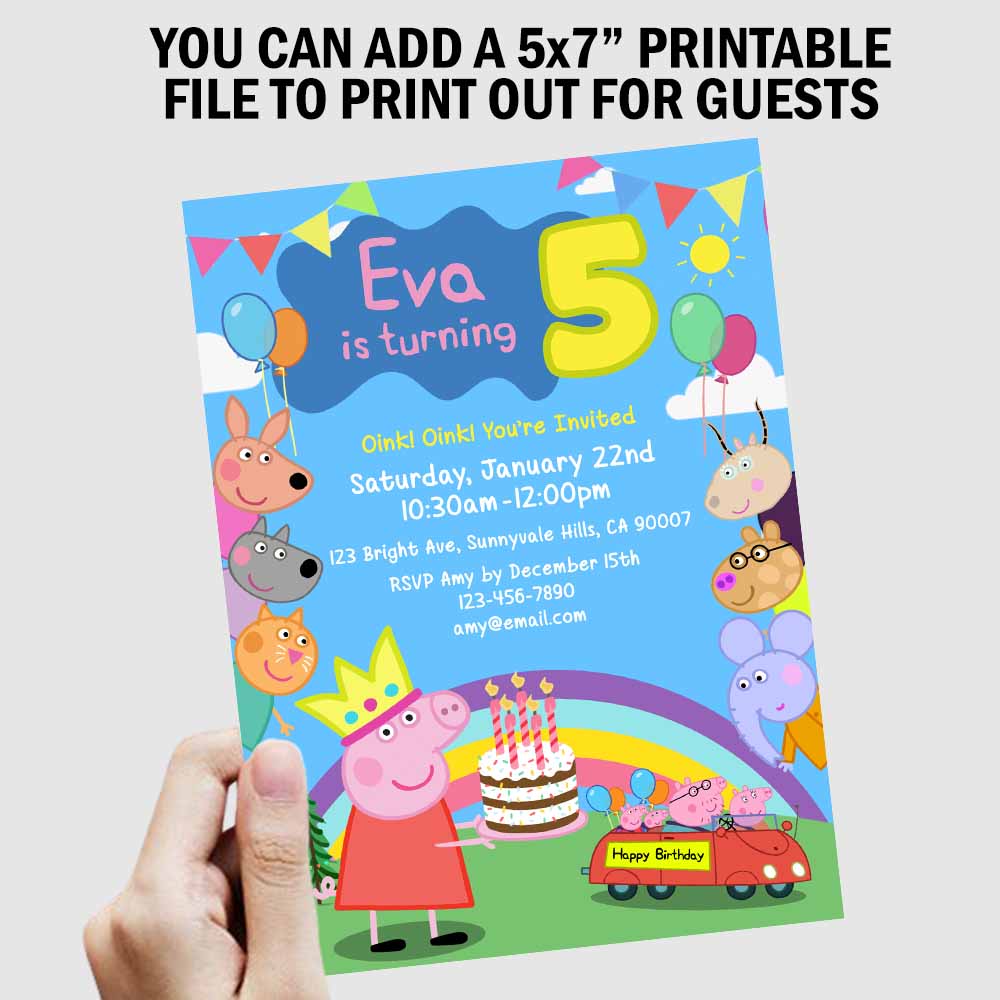 printable birthday invitations peppa pig