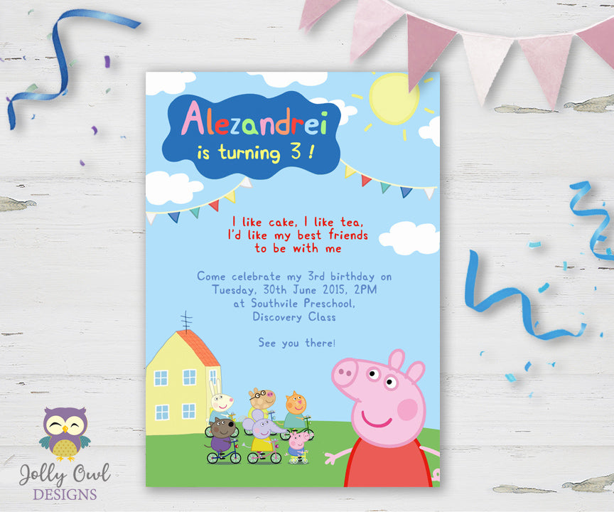 Peppa Pig Birthday Party Invitation