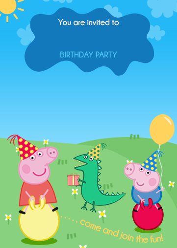 Peppa Pig Bounce Invitation