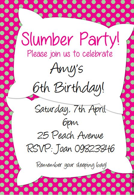 10 Free, Printable Sleepover Invitations Shell Love