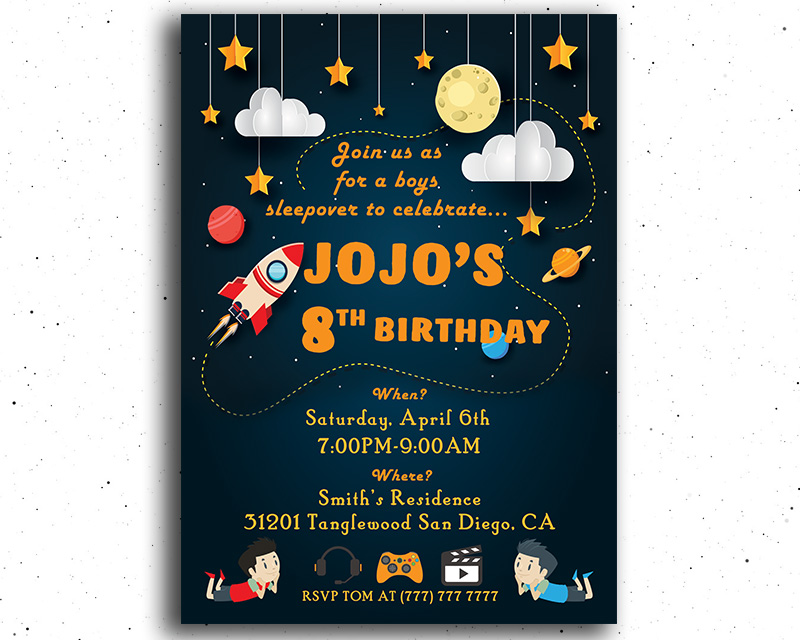 printable birthday invitations sleepover