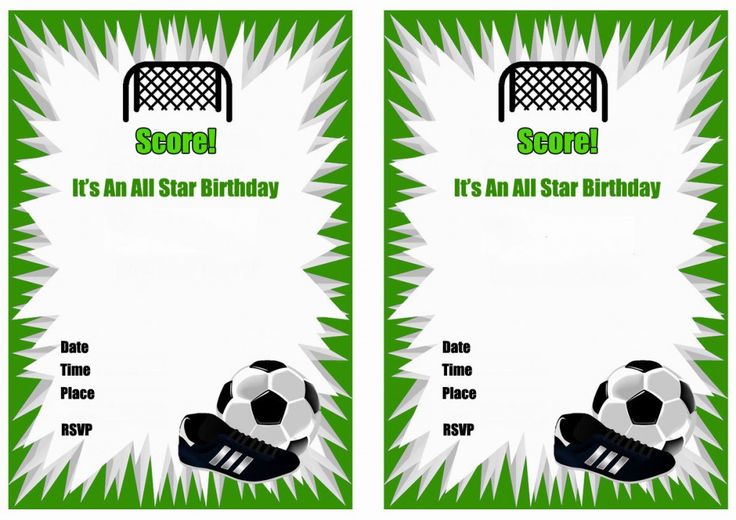 Soccer Birthday Invitations
