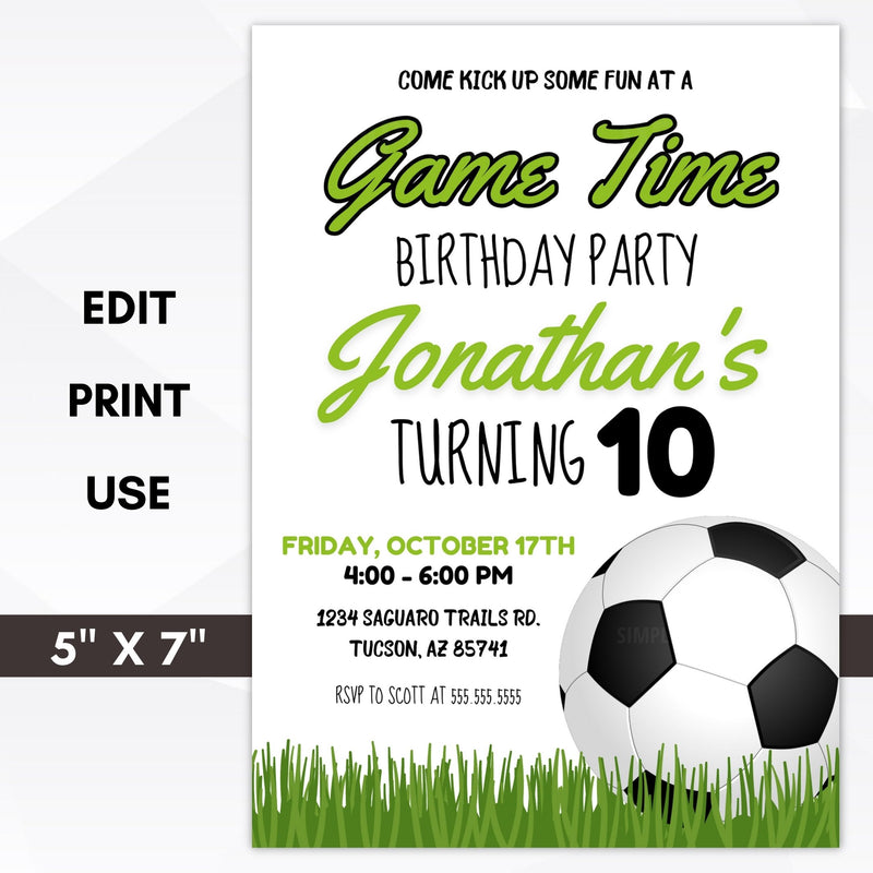 Soccer Birthday Invitations | Party Print Express