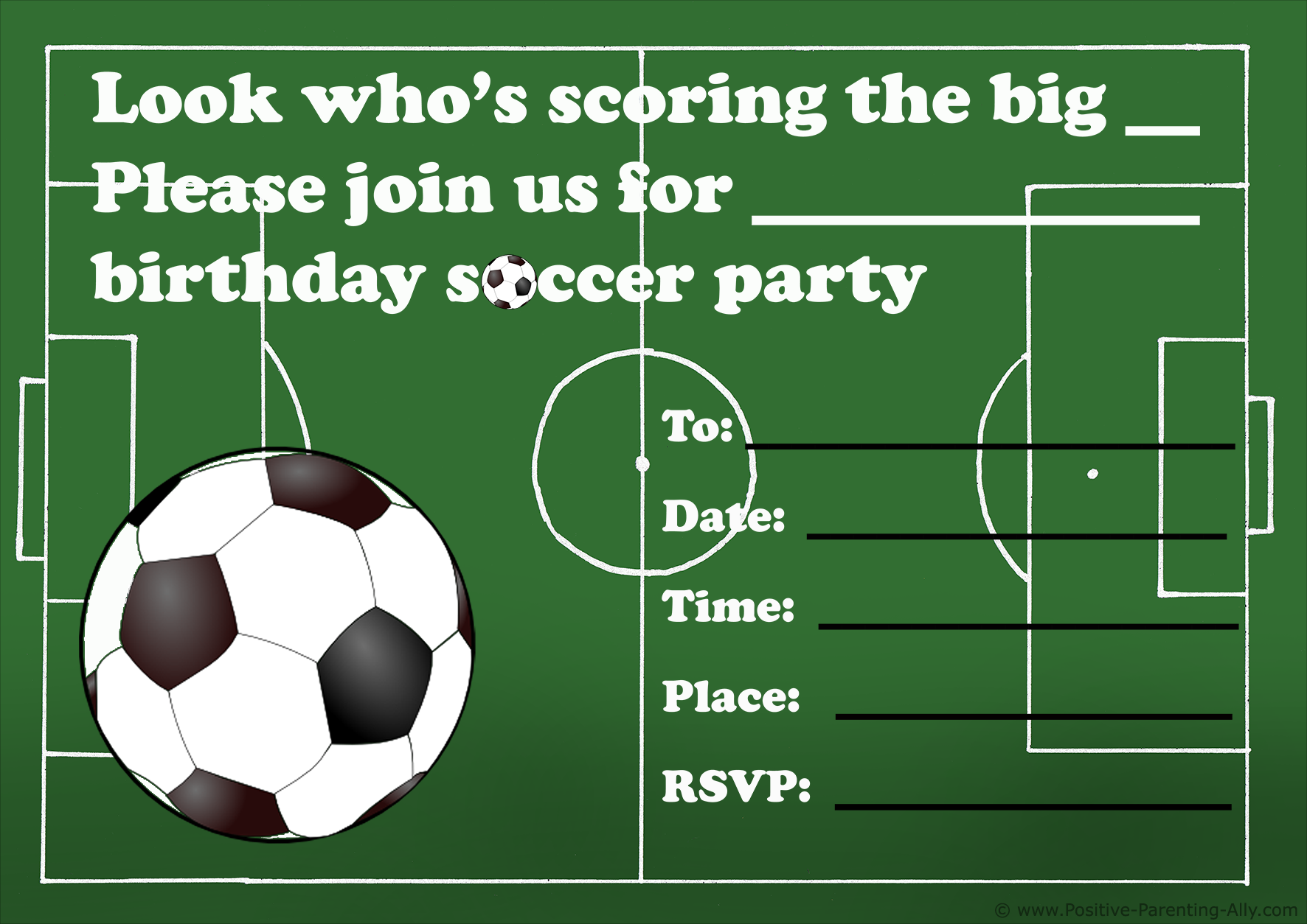 Printable Soccer Birthday Parade Invites Instant Download | Bobotemp