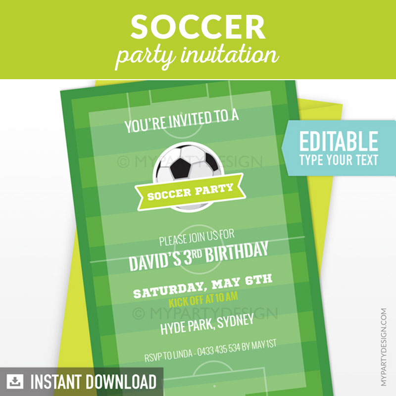 printable birthday invitations soccer themed