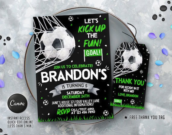 printable birthday invitations soccer themed