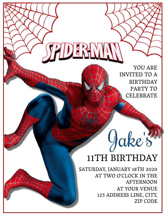 Kids Spiderman Birthday Invitation Template | PosterMyWall