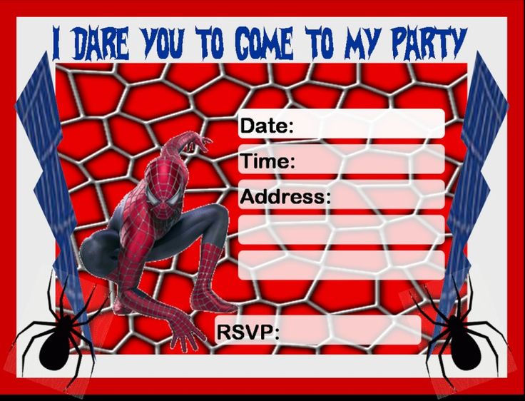 printable birthday invitations spiderman