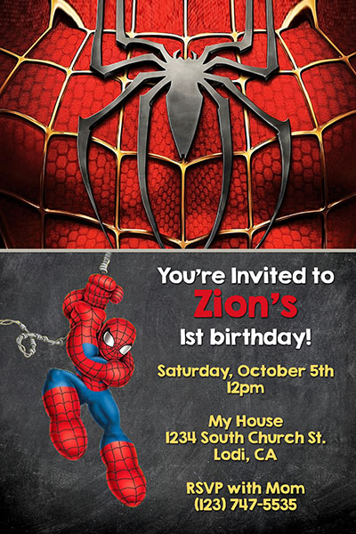 printable birthday invitations spiderman