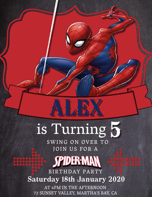 printable birthday invitations spiderman
