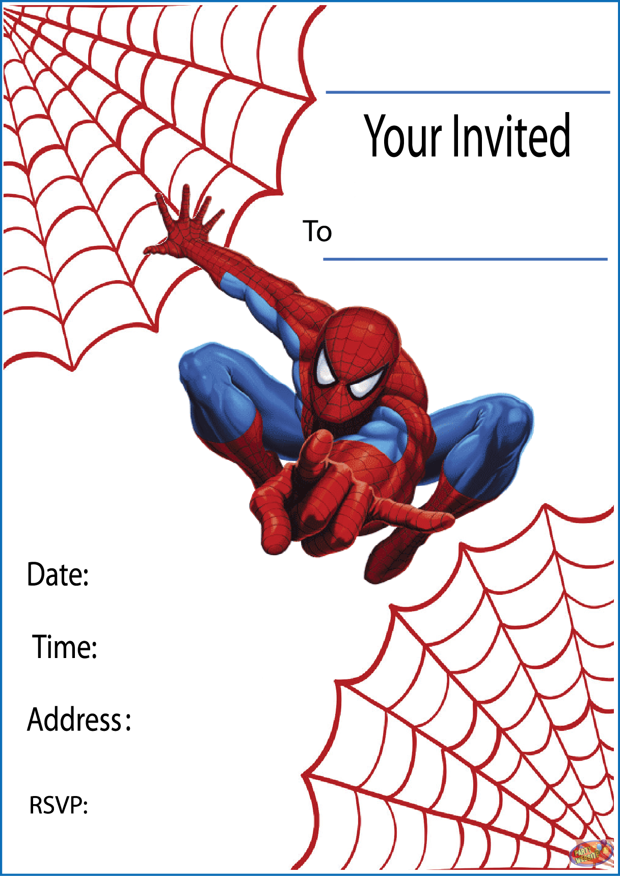 printable birthday invitations spiderman