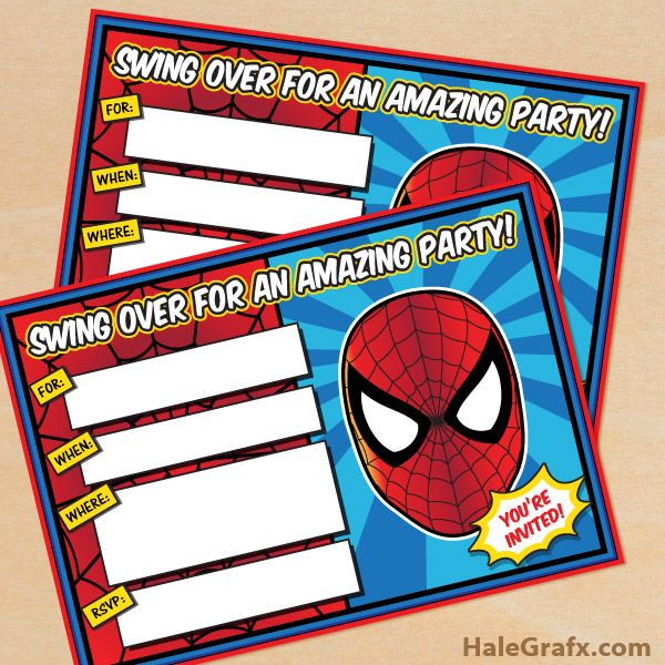 printable birthday invitations spiderman