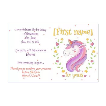 printable birthday invitations unicorn