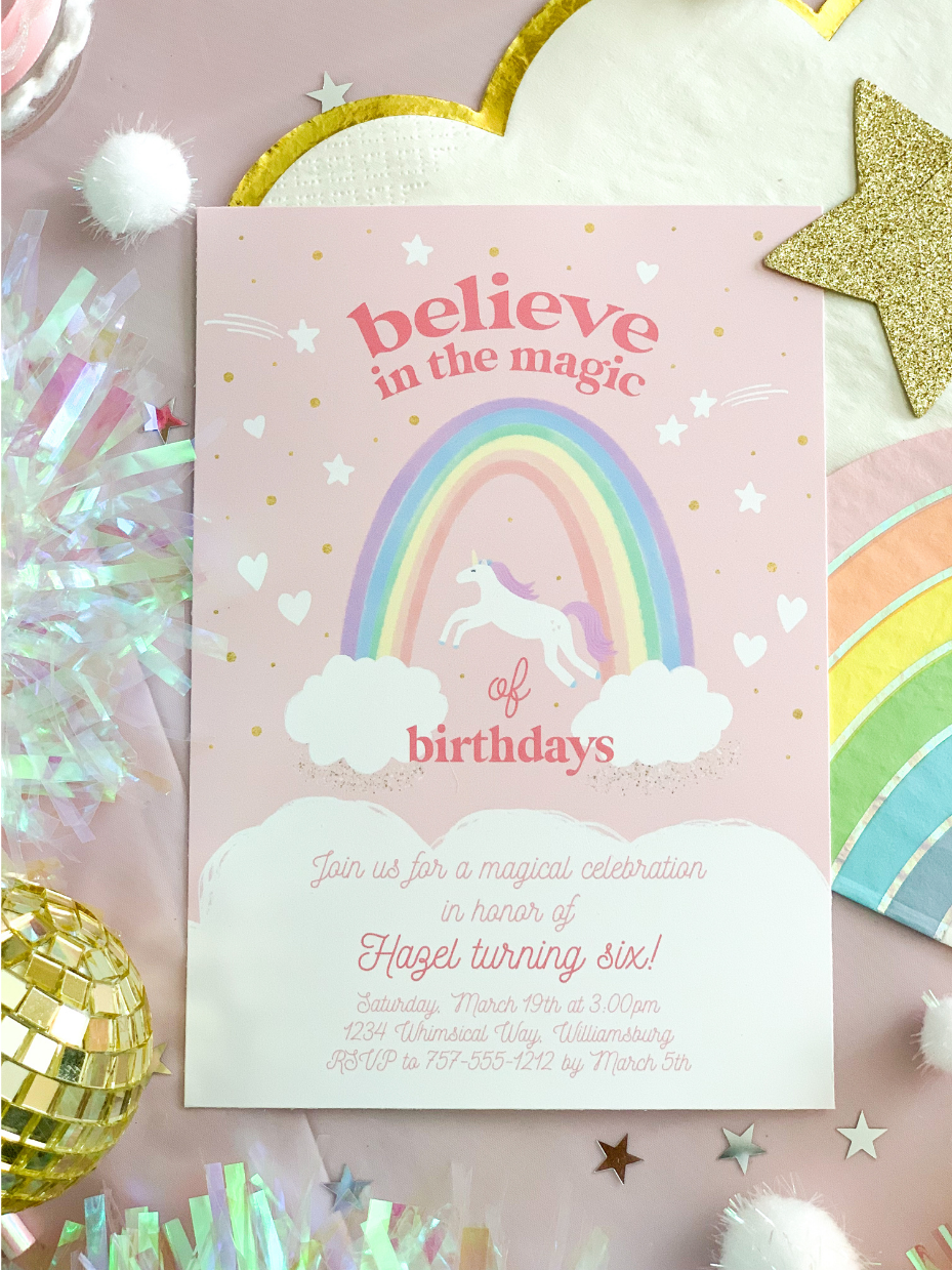 Magical Rainbow Unicorn Party Printable Collection | Fun365