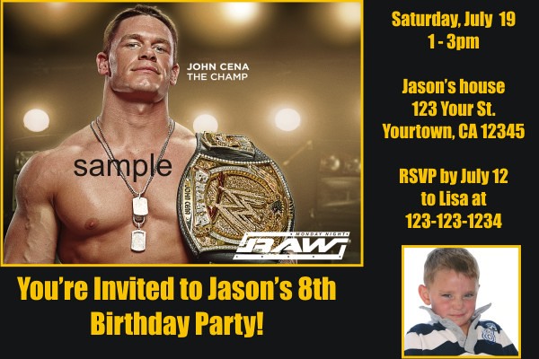 Personalized WWE Wrestling Invitations- Custom printable p… | Flickr