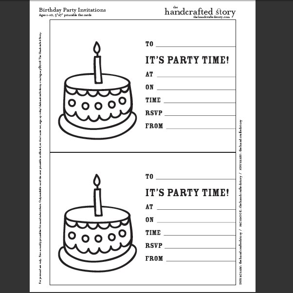 Kids Birthday Invitation for Ages 1-10 Printable — The Handcrafted Story