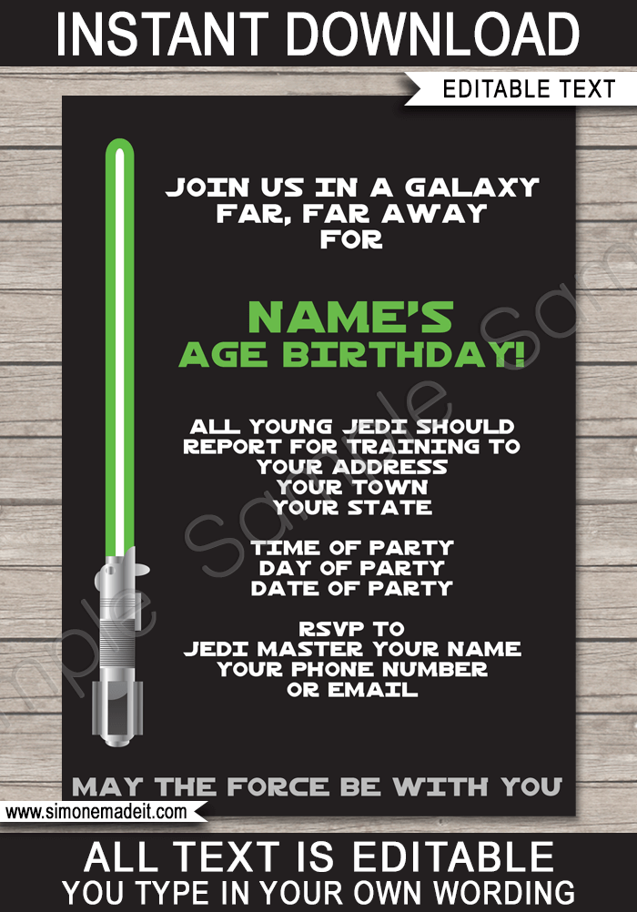 Star Wars Party Invitations Template