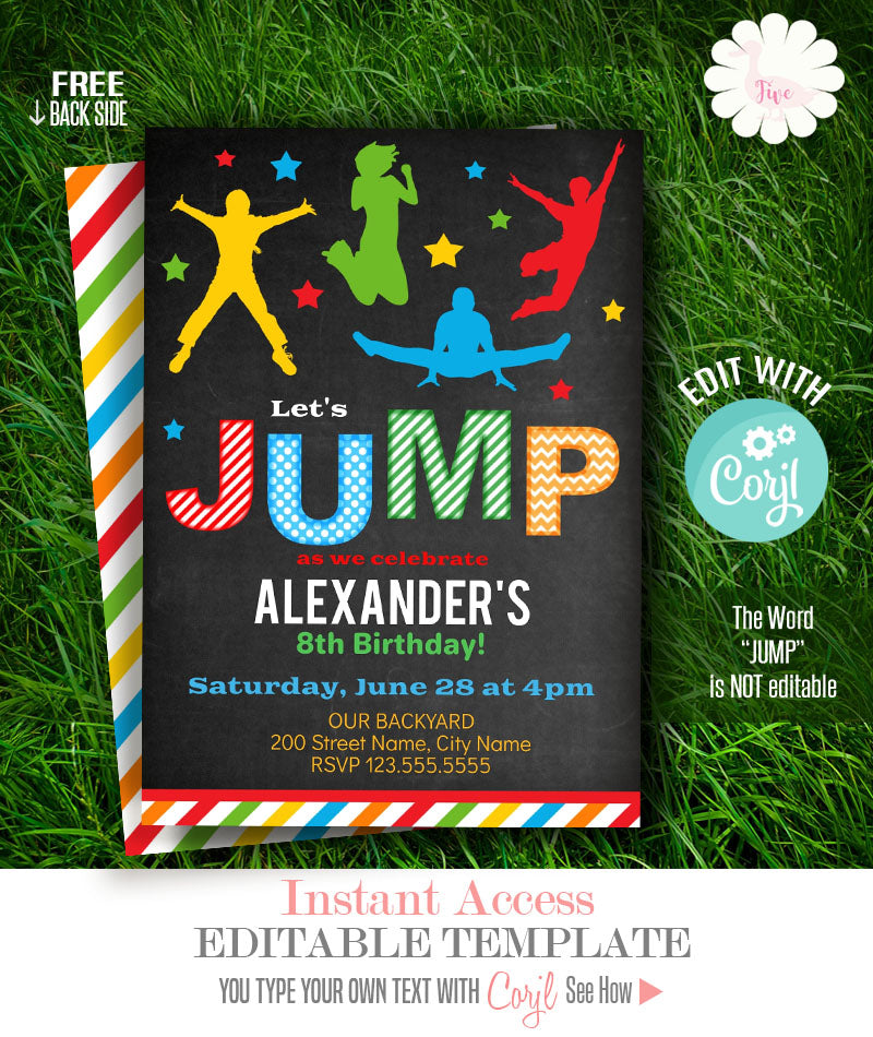 JUMP Birthday Party Invitation, Trampoline, Bounce, - Worksheets Library jump-birthday-party-invitation-trampoline-bounce-worksheets-library
